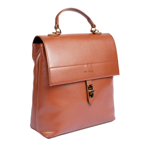 Backpack de piel MM ITALY pequeña y compacta color café