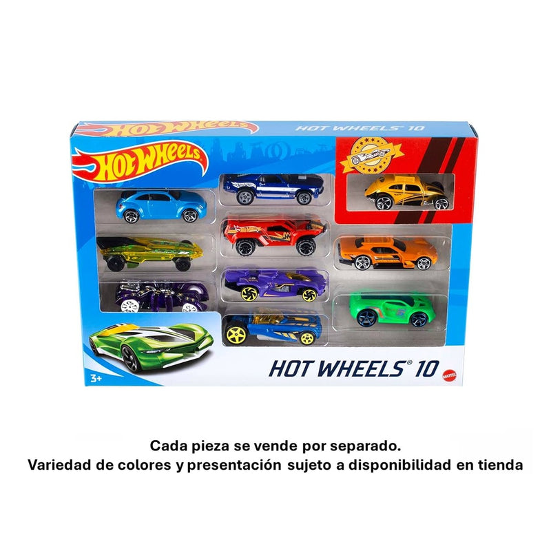 HOT WHEELS PACK DE 10 AUTOS 54886