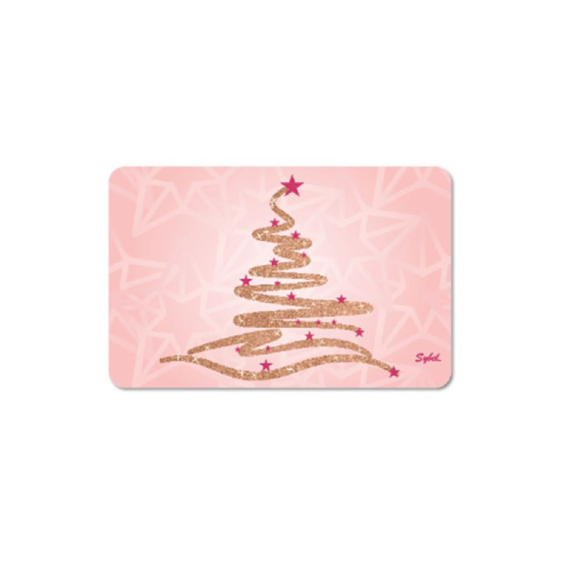Mantel SYBEL navideño color rosa y dorado con árbol modelo MASYB2504NAV