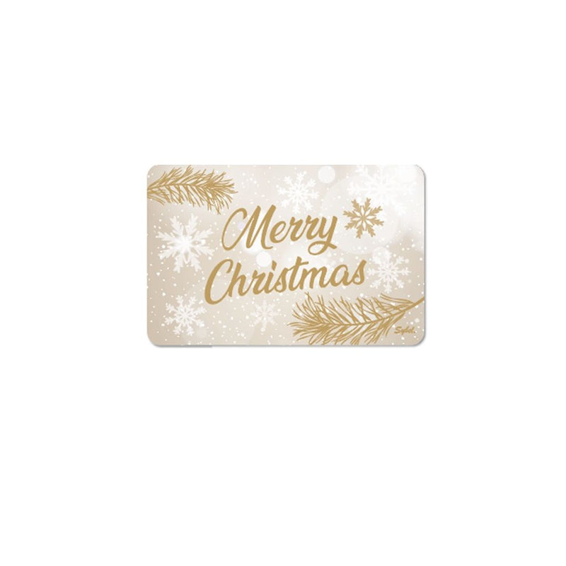 Mantel SYBEL navideño color dorado con leyenda de merry christmas modelo MASYB2506NAV