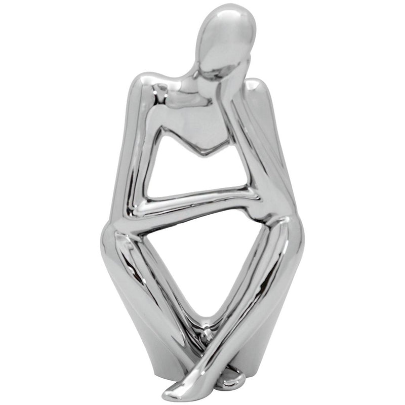 FIGURA DECORATIVA PENSADOR 21.5CM PLATA 26-MG05