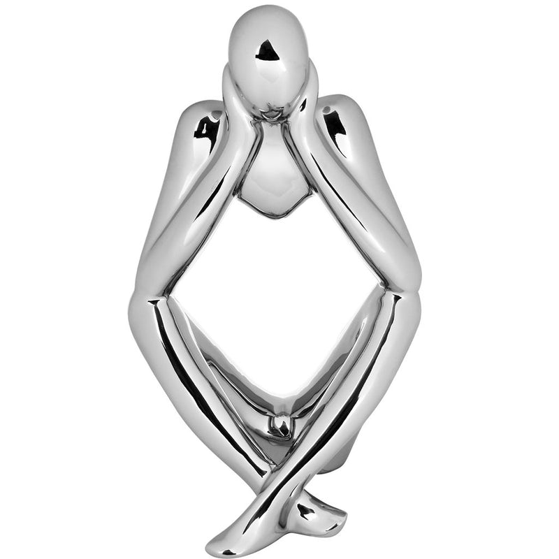 FIGURA DECORATIVA PENSADOR 21.5CM PLATA 26-MG07