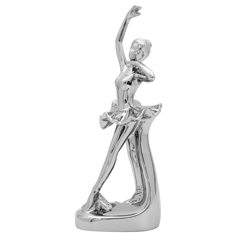 FIGURA DECORATIVA BAILARINA 30CM PLATA 26-GM01