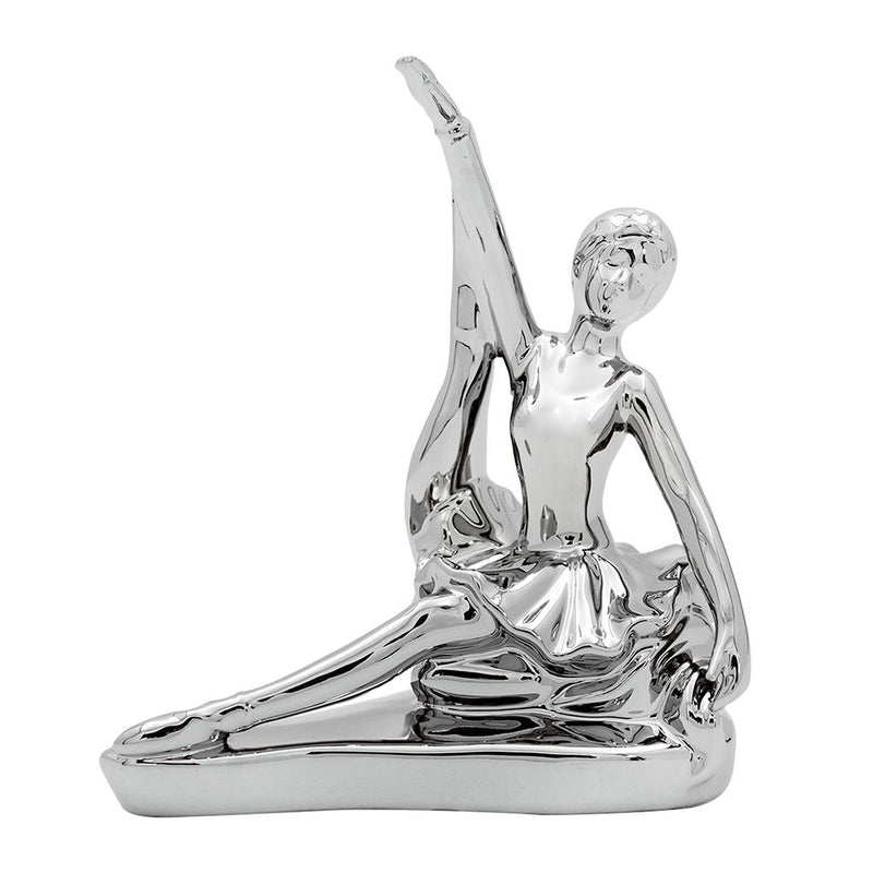 FIGURA DECORATIVA BAILARINA 18CM PLATA 26-GM03
