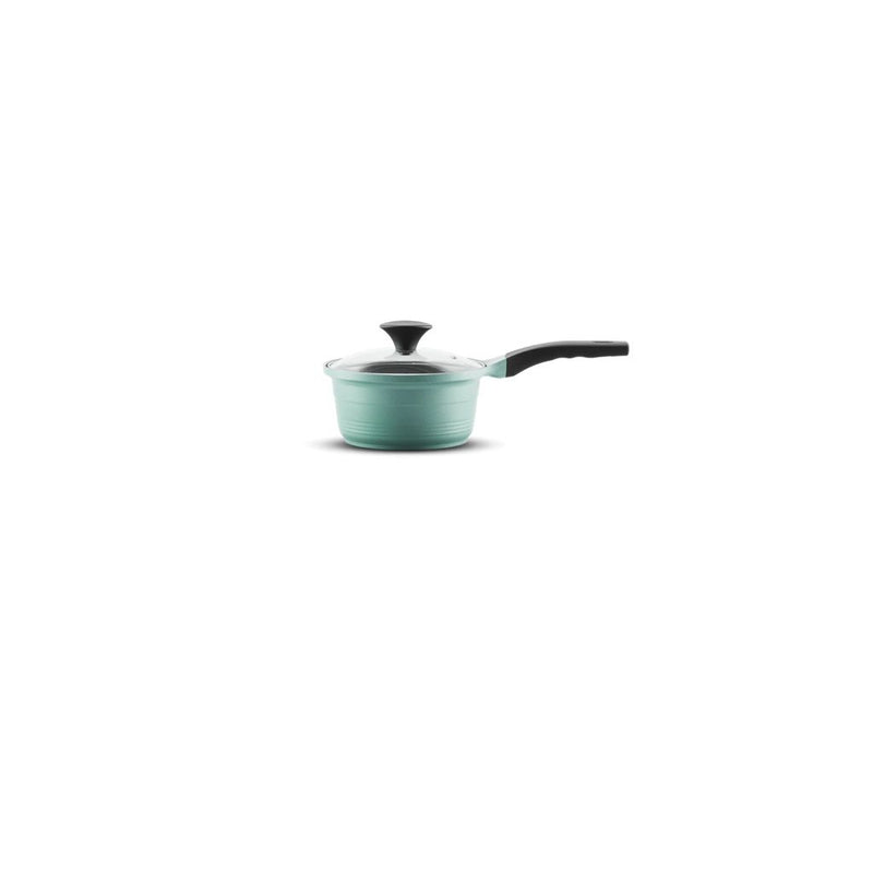 Cazo LAMEX de aluminio fundido con tapa de vidrio color verde