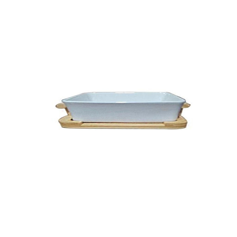 PLATON PORCELANA BASE MADERA JM1191