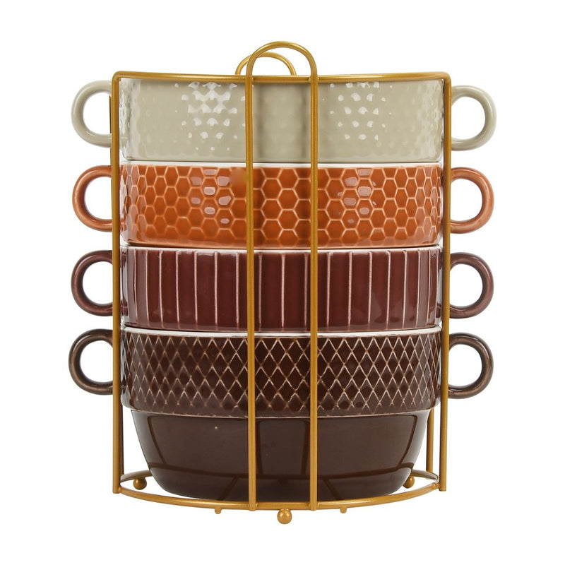 JGO 4 BOWLS C/RACK 850ML CUPER CROWN BAC