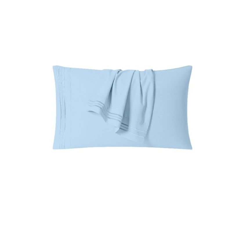 Juego de Sábanas King Sice 1800 Hilos POLYBLANC Color Azul cielo