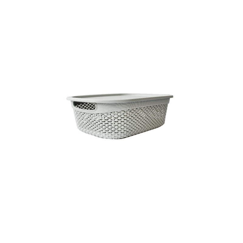 CANASTA C/TAPA Y ASAS 23X17 GRIS 1764-15