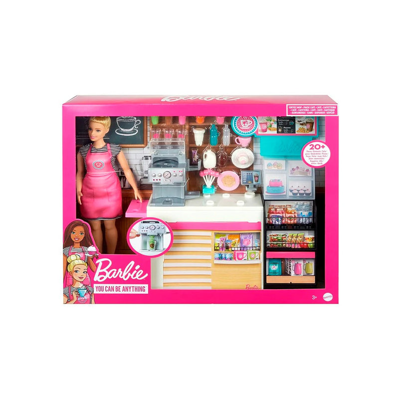 BARBIE PROFESIONES CAFETERÍA CON MUÑECA GMW03