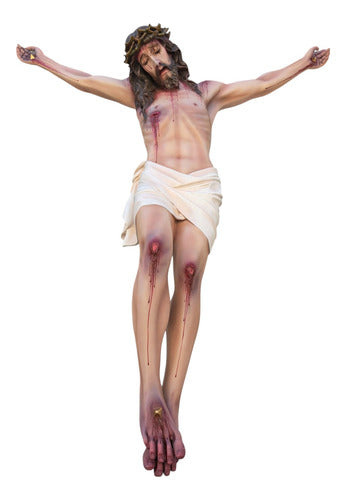 Escultura cristo muerto en color blanco 4033A