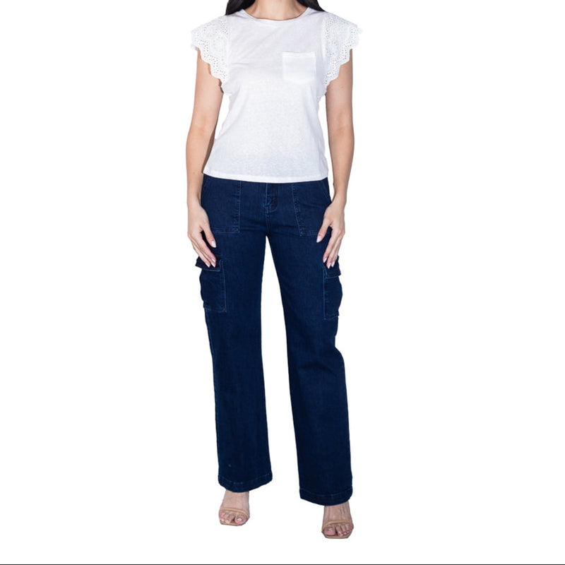 Jeans cargo FOLEYS bolsas funcionales para dama