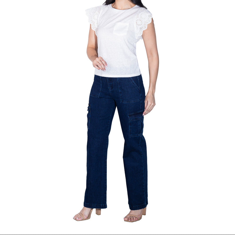 Jeans cargo FOLEYS bolsas funcionales para dama