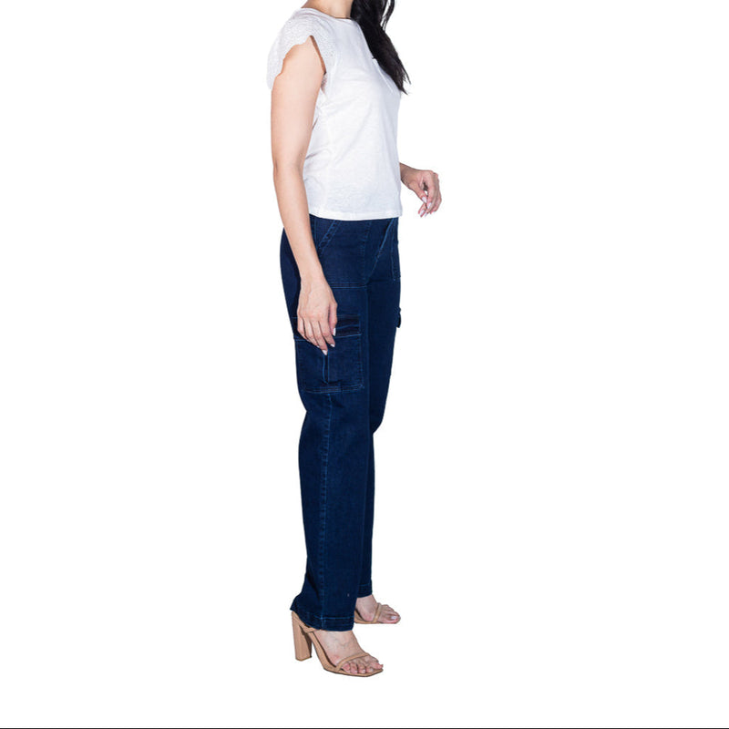 Jeans cargo FOLEYS bolsas funcionales para dama