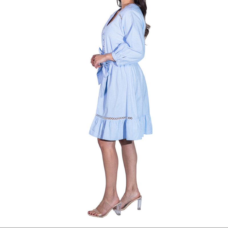 Vestido corto STREET GLAM manga 3/4 para dama