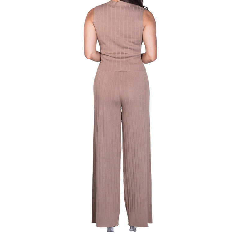 Conjunto tejido FERRIANO con pantalón amplio para dama