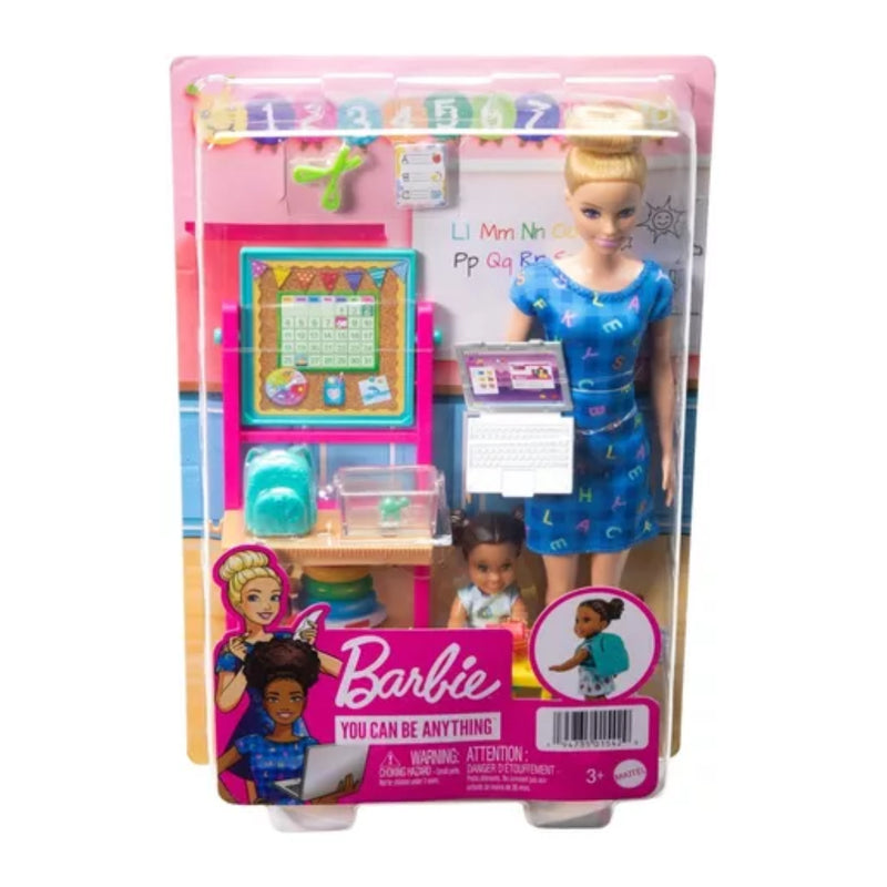 Mattel Barbie Profesiones Maestra Rubia y bebé HCN19