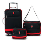 Set 3 piezas de maletas McCARTHY ST3 negro con rojo