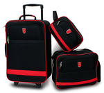 Set 3 piezas de maletas McCARTHY ST3 negro con rojo