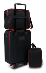 Set 3 piezas de maletas McCARTHY ST3 negro con rojo