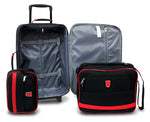 Set 3 piezas de maletas McCARTHY ST3 negro con rojo