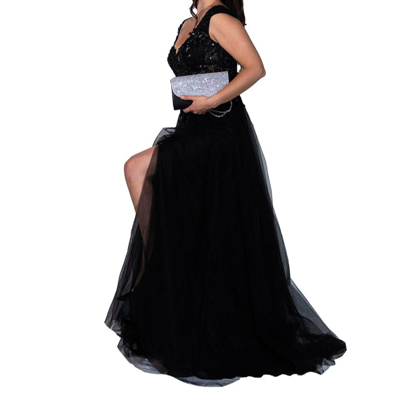 Vestido de fiesta STREET GLAM con abertura para dama
