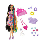 Barbie Totally Hair Vestido de Rayas de Colores HCM90