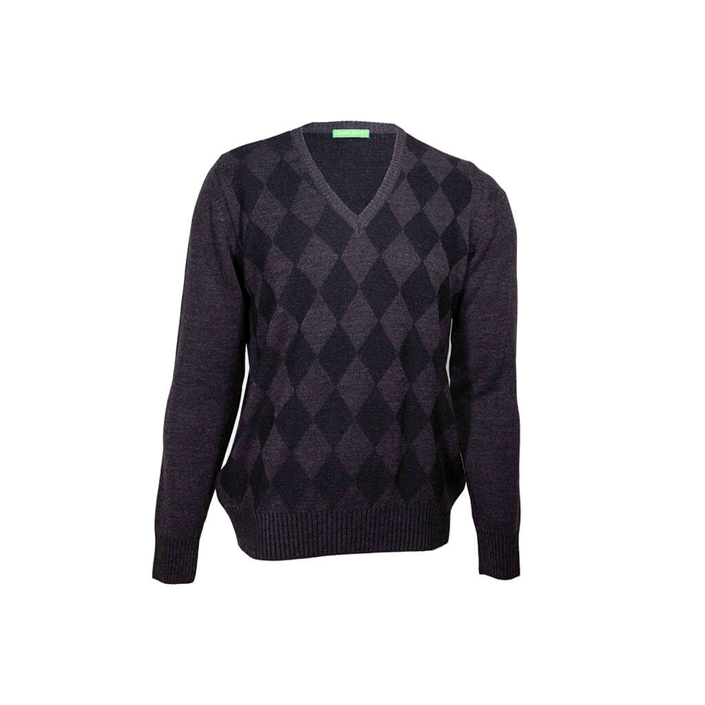Suéter con tejido de rombos y cuello en