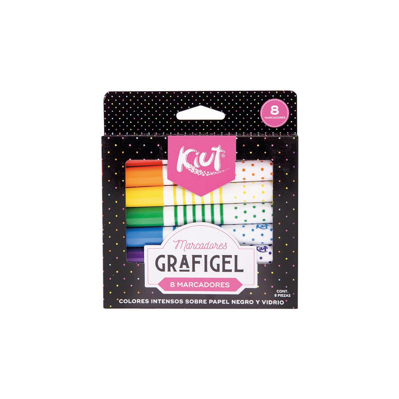 Set de Marcadores Grafigel Kiut con 8 pzs