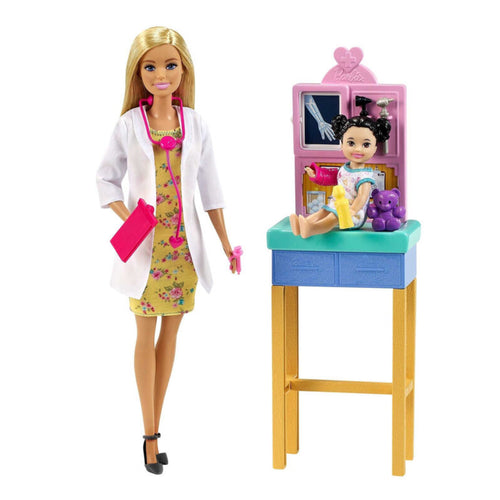 Barbie Set de Pediatra Rubia con Bebé GTN51
